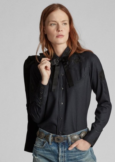 Camisa Ralph Lauren Slim Floral Wool Western Mulher 42069-BVAI